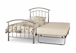3ft Mercury Silver Metal Bed Frame with Pullout Guest Bed 3